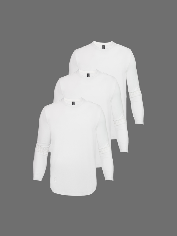 White Long Sleeve 3-Pack